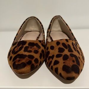 Halston Flats Tropez size 8. Animal Print vegan suede